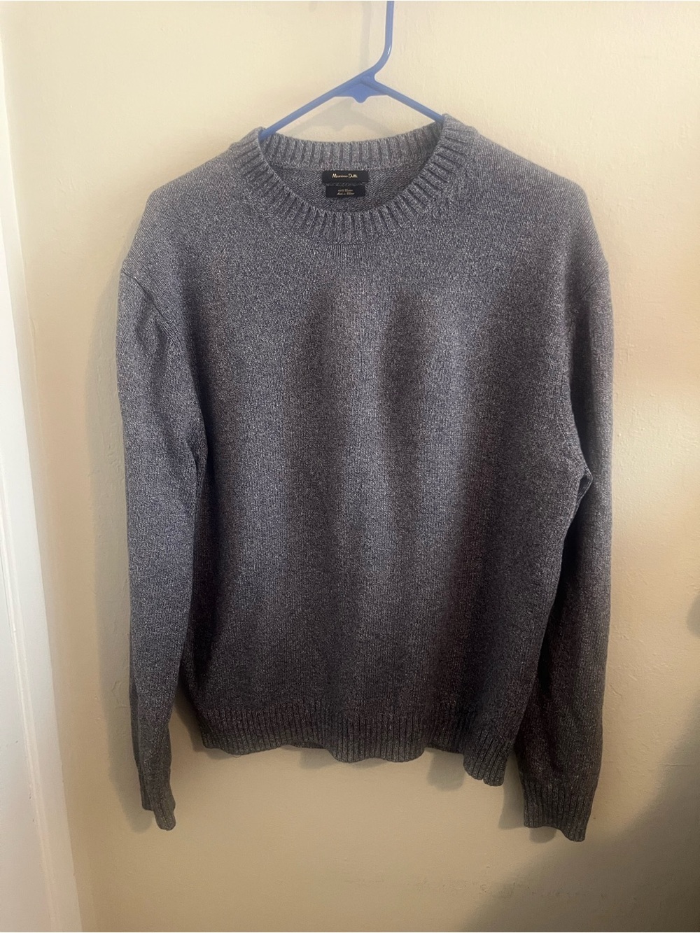 Massimo Dutti Men's Crewneck Sweater in dark blue